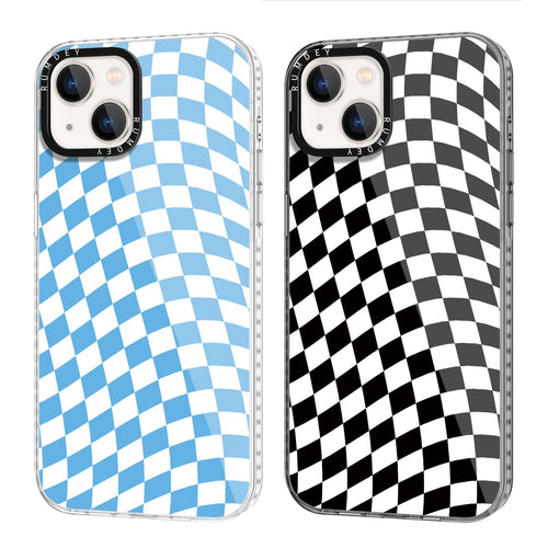 funda con estampado de cuadrados para iphone pack de 2